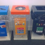 Recycling bins at the Library Annexe