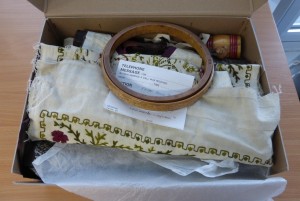 Box of craft work donations