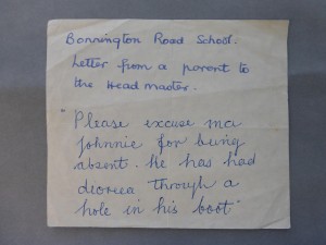 Sick note from the Moray House Archive