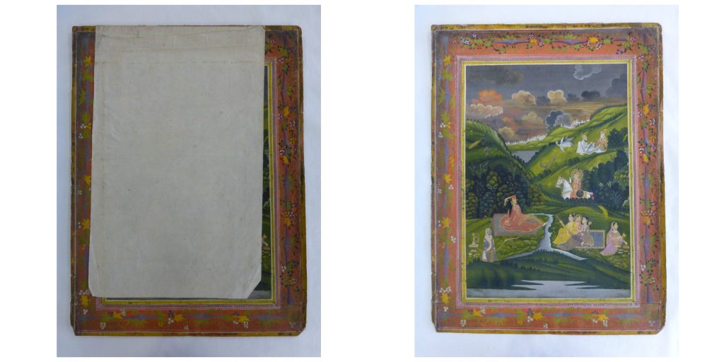 Painting before (left) and after (right) conservation
