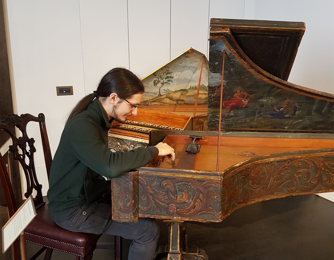 Alberto tuning a 1620 Anonymous Italian harpsichord