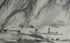 Heavy rain - from the album of Japanese paintings - Centre for Research Collections