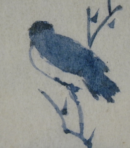 Bird illustrated in the ms showing illustrations of ceramic vessels (Coll-1693)