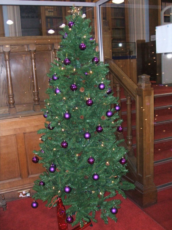 New College Library Christmas tree in Funk Reading Room