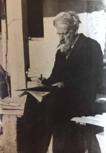 A black and white photograph showing Patrick Geddes at the Scots' College, Montpellier, France