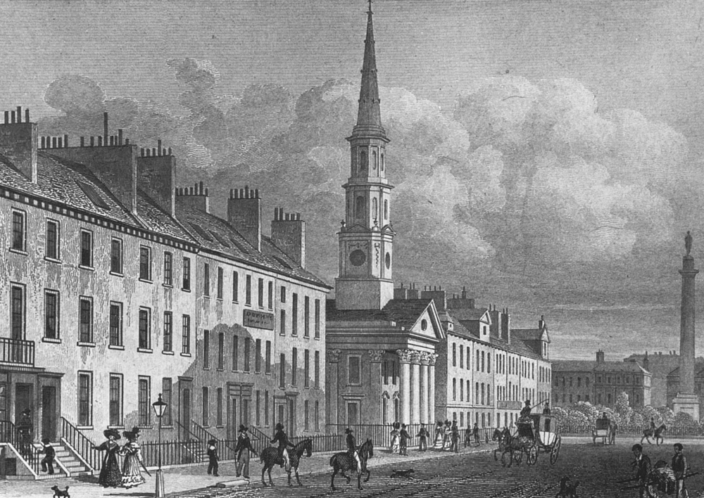 George Street, St. Andrew's Church and Ld. Melville's Monument, Edinburgh, 1829.