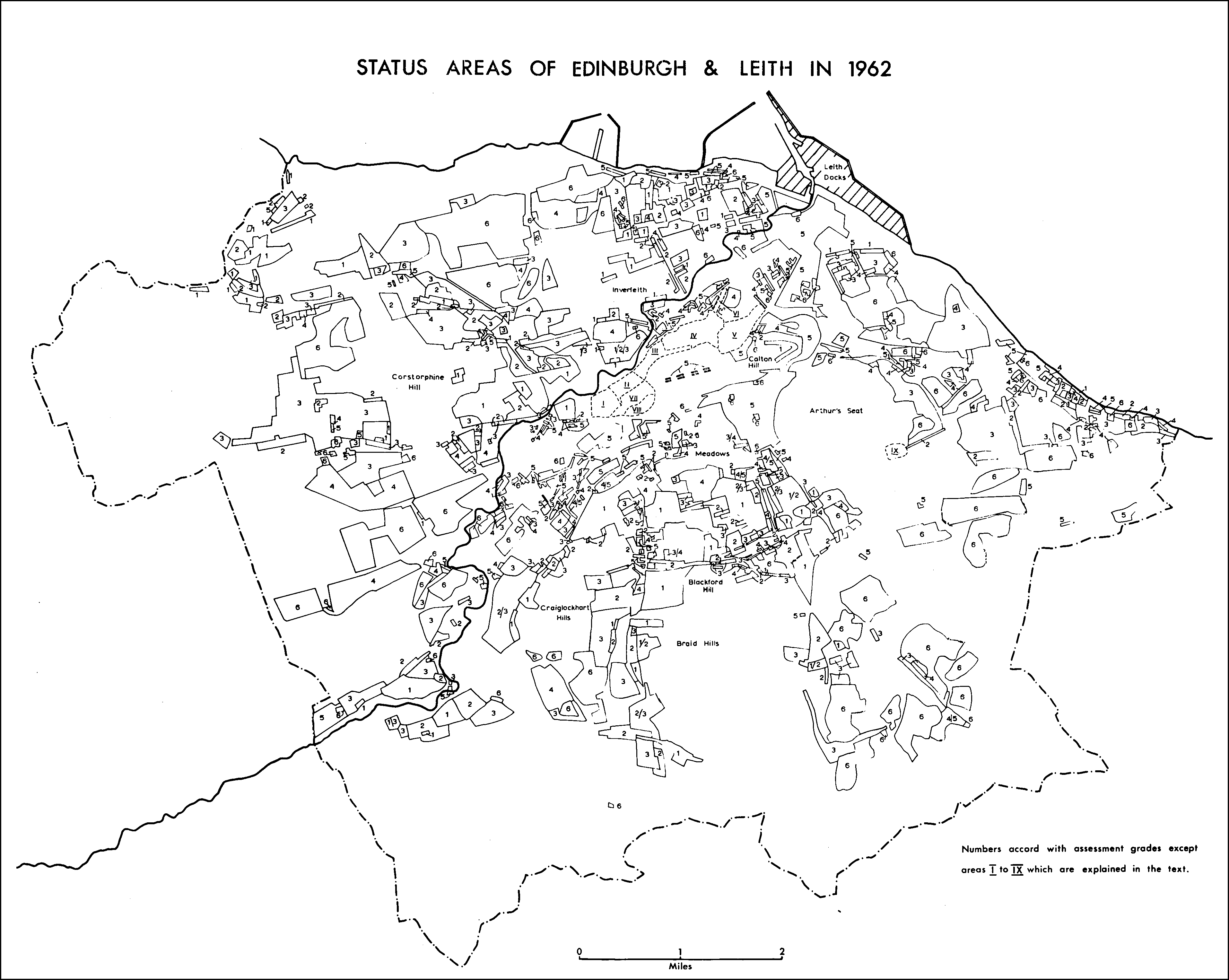 Status areas of Edinburgh & Leith in 1962