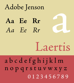 Adobe Jenson font modeled after the classic 15th century type