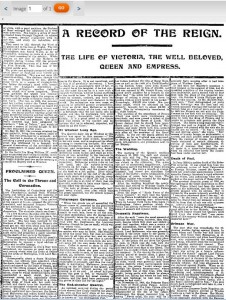 Daily Mail (London, England), Wednesday, January 23, 1901; pg. 3; Issue 1485. [screenshot from Daily Mail Historical Archive]