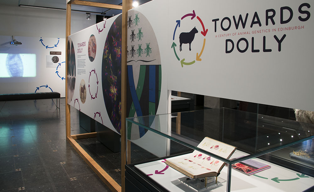 Collection: University of Edinburgh; Persons: ; Event: Towards Dolly; Place: Main Library; The University of Edinburgh; Category: Science; Genetics; University Exhibition; Description: The opening night of the Towards Dolly exhibition in the exhibition room on the ground floor of the Main Library, 30th July 2015.