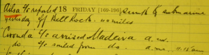 Diary entry of Theodore Emil Salvesen noting the loss of 'Ailsa' in June 1915. Salvesen Archive. Coll-36 (1st tranche, Diaries of Theodore Emil Salvesen, F42).