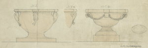 Drawing of urns done by George McDonald Sutherland. Coll-1319