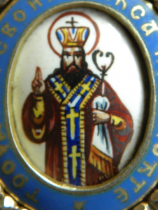The Serbian Order of St. Sava - Detail, oval enamelled portrait of the Prince Bishop St. Sava (Rastko Nemanjić). Coll-1146 - Medals, awards and decorations of William Hunter 