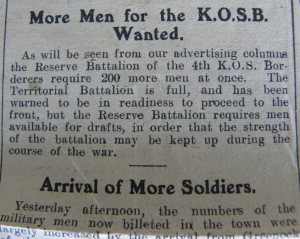Further report about the Call for men for the 4th K.O.S.B., p.3.