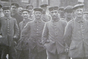 Dorchester Camp - group of prisoners, some of whom have come from the Somme (Centre for Research Collections, RB.P.1034)