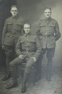 MacDiarmid (standing left) with fellow officers, Salonika, 3 December 1916 (Gen. 2236/3/11)
