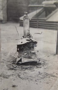 Incendiary bomb in situ at the Royal Infirmary , 1916 (P/PL1/E/021).
