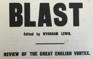Detail from the title page of 'Blast' issue 2, July 1915, in the A.H.Campbell Collection.