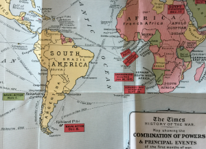 Map showing Africa and South America in 1914, appended to part 23, Volume 2, p.357. 