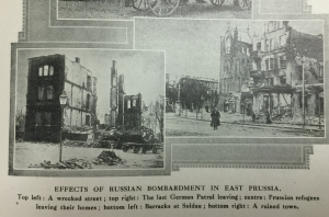 'The Times History' included pictures of ruined villages and towns as a result of fighting in East Prussia during the First World War, in Part 32, Volume 3, p.227.