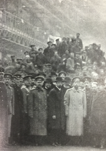 Tsar Nicholas II visiting a munitions factory, in Part 97, Volume 8, p.203.