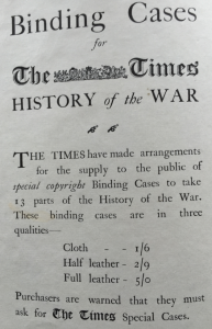 Ad' for the special binders that were available in which to gather the weekly parts of 'The History' together. From Volume 1, Part1, p.ii. 