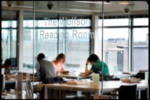 Image of Students studying in the library.