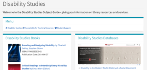 Preview of the Disability Studies Subject Guide