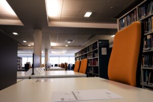 Study spaces in the Veterinary Library.