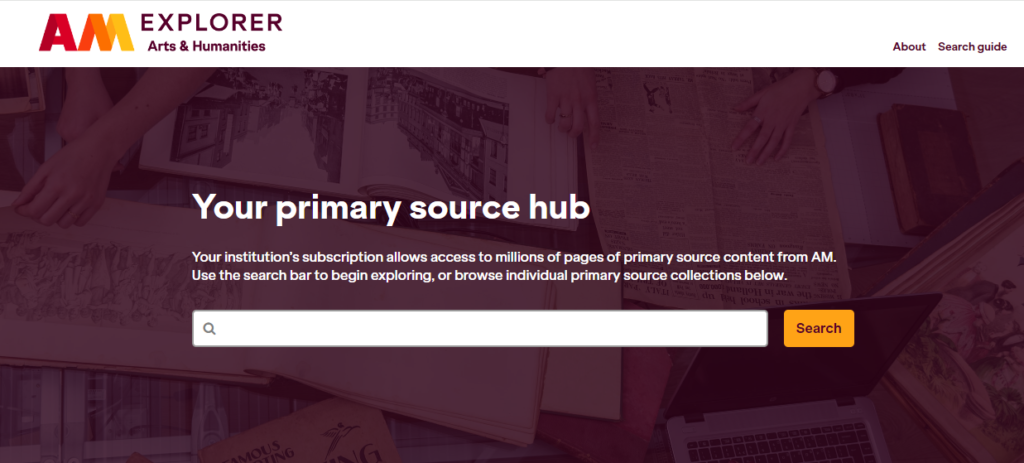 Screenshot of the AM Explorer homepage.