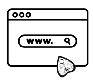 A planchette pointed at the address bar of a new browser tab