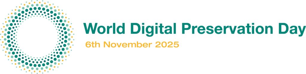 Green and gold logo for World Digital Preservation Day