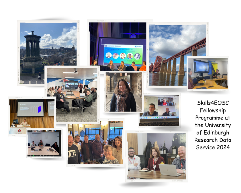 Photo collage of Clara's activities in Edinburgh.