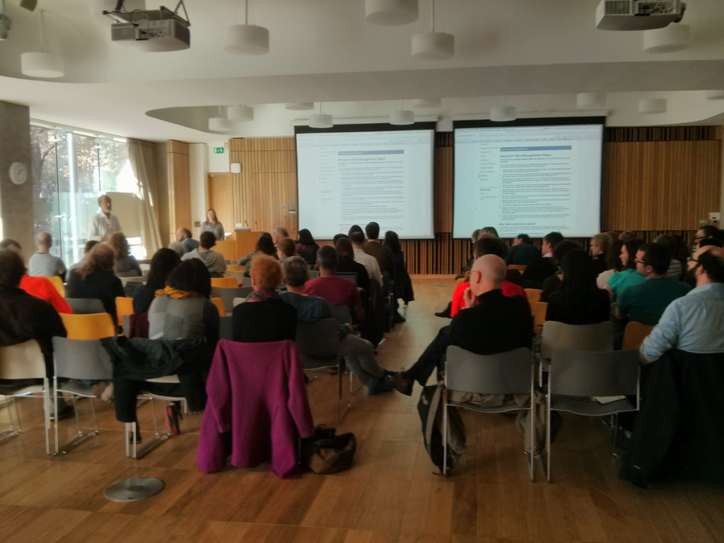 View of the audience for Geoffrey Boulton's talk as part of Open Access Week at UoE