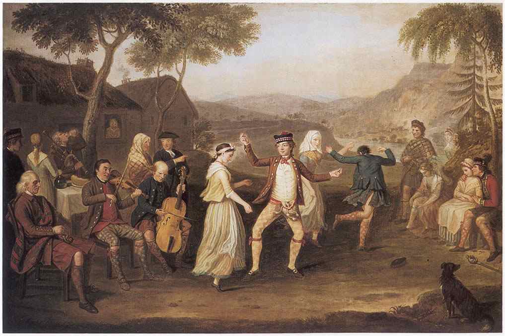 A painting entitled 'The Highland Wedding' by David Allan (Scottish painter 1744-1796), 1780.