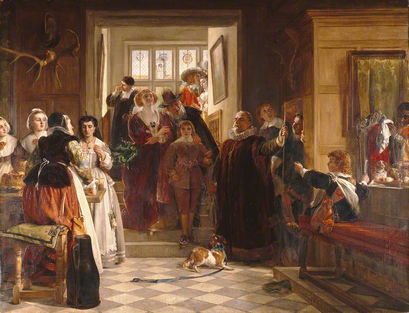 An image of the painting 'Coming Down to Dinner' by John Callcott Horsley, 1876.