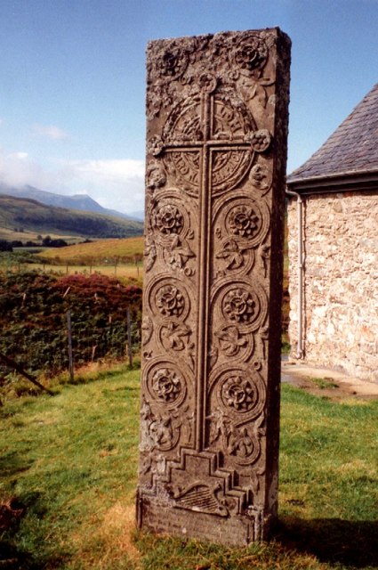 A photograph of Iain Lom's memorial at Cille Choirille kirkyard.