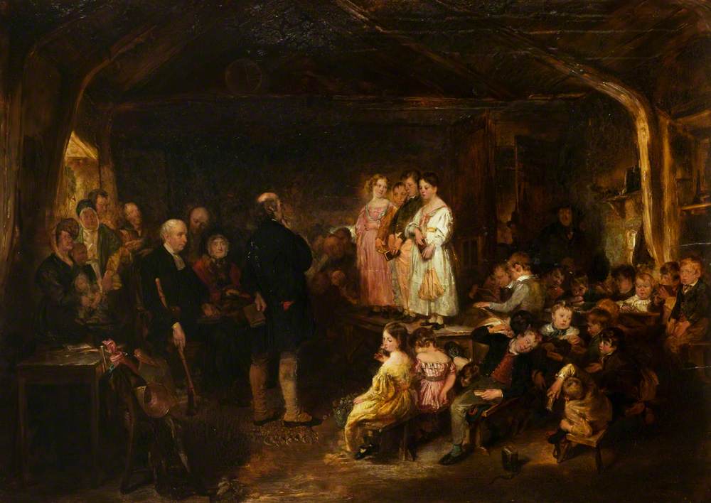 Painting by George Harvey called 'Catechising in a Scottish School'. Painted in 1832. Photo credit: Leicester Arts and Museums Service 