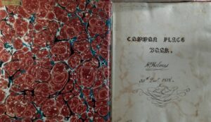 Front title with marbled paper from a commonplace book